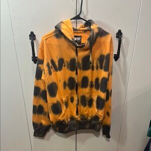 Tie-Dye Hoodie Orange & Black Men’s XL NWOT Sweatshirt w/ Hood NWOT